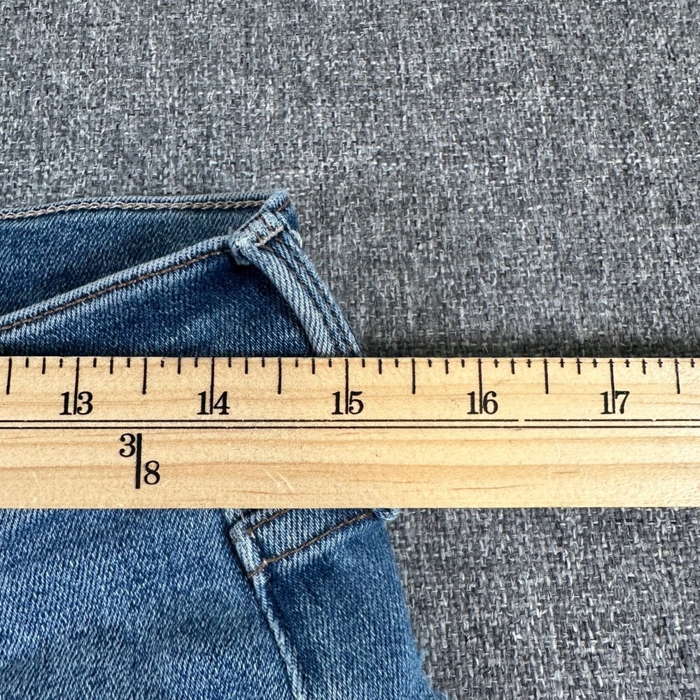 MOTHER High Waisted Straight Leg Jeans Blue Denim Raw Hem Button Fly Size 31 - Picture 7 of 12